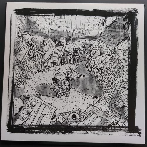 Vinyl paper cover with illustration