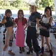 Final Fantasy VII cosplayers: Yuffie, Aerith, Cloud and Tifa