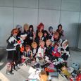 A large group of cosplayers