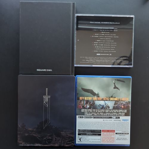 Artbook, mini soundtrack, steel book and game back
