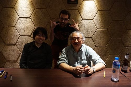 Hiroyuki Nakayama, Nobuo Uematsu et moi-même