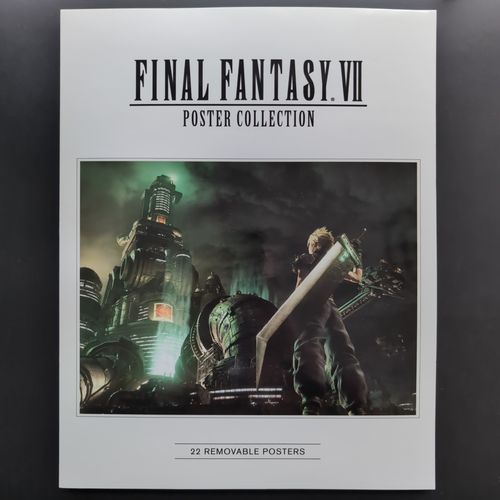 Front cover of the book featuring Cloud facing the Shinra Tower.