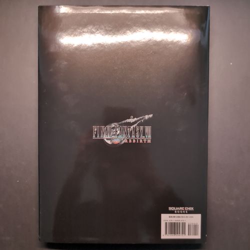 Back cover of the book showing the Final Fantasy VII Rebirth logo.