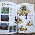 Two open pages from the inside of the book showing Cloud riding a chocobo.